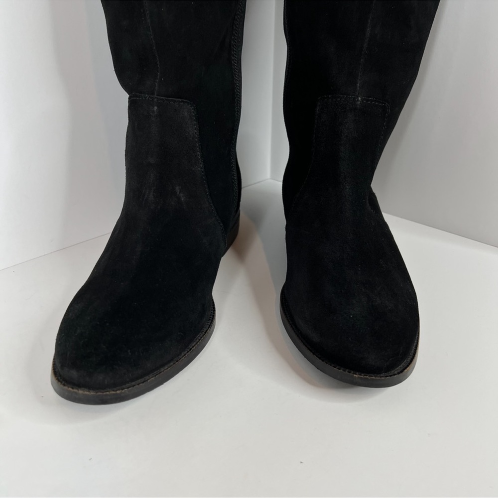 Seychelles Herd black suede leather zip over the knee boots - Picture 7 of 14